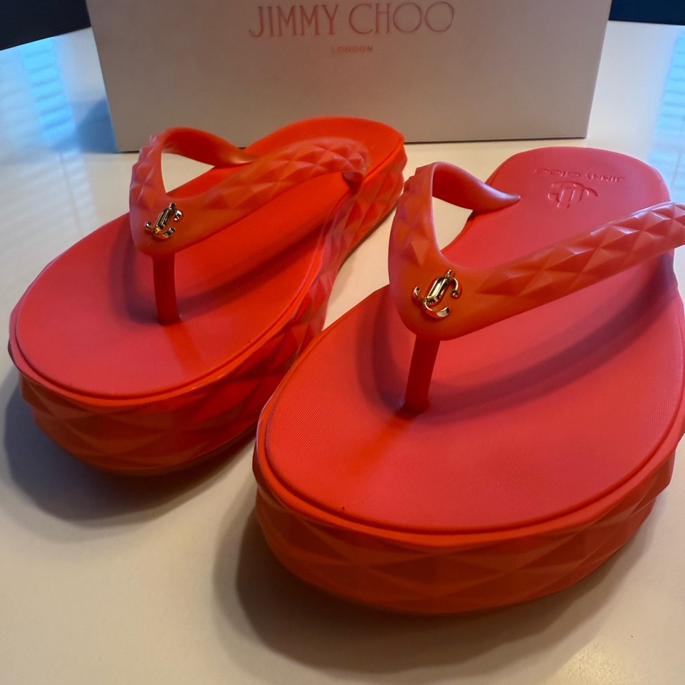 Jimmy Choo Vibrant Coral Sandals